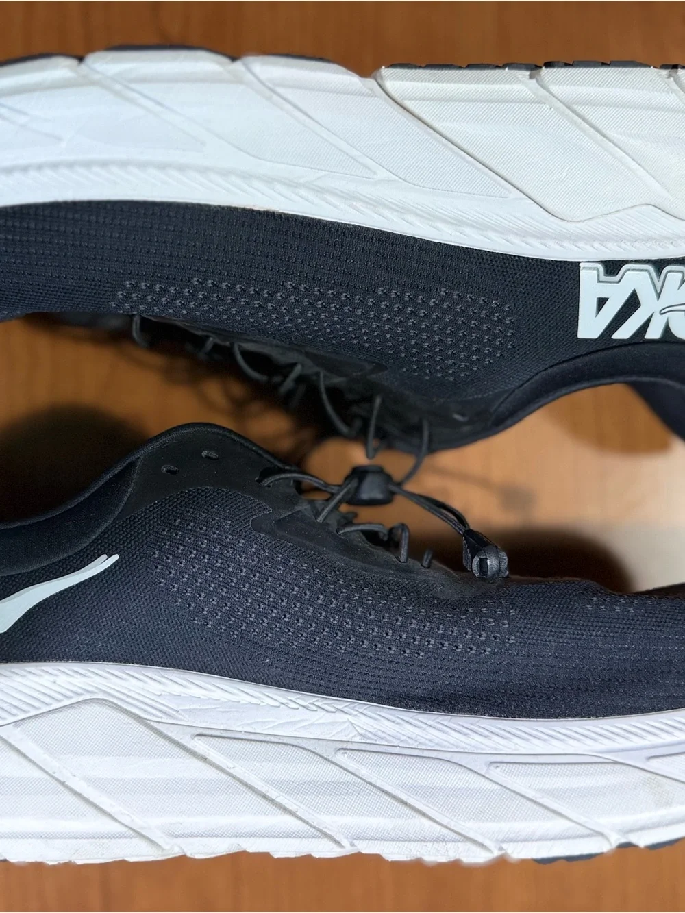 Hoka Men’s Black Athletic Running Shoes with White Midsoles
